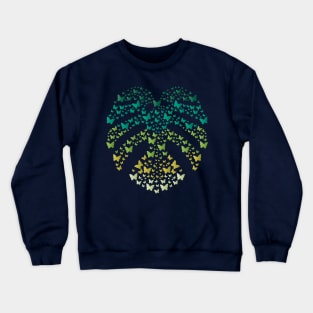 Monstera Leaf and Butterflies Crewneck Sweatshirt